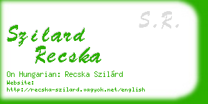 szilard recska business card